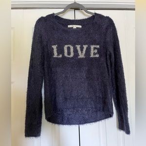 Women’s LC Lauren Conrad blue fuzzy sweater (size XS)